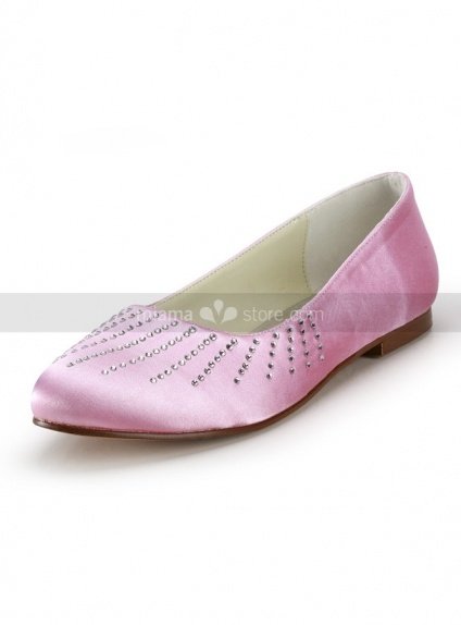 Round toe Satin Rubber sole Wedding shoes 