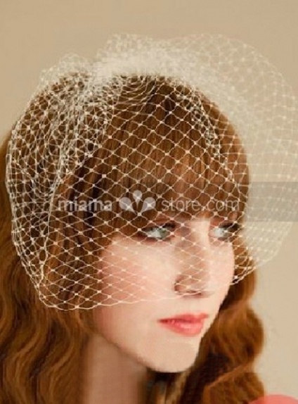 White Tulle Wedding Bridal Headpiece