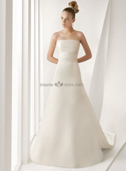 METTE - Strapless A-line Cheap Princess Watteau train Satin Wedding dress