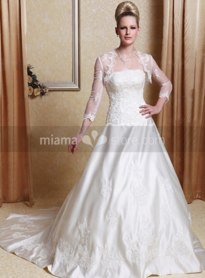 3/4-Length Tulle Bridal jacket Wedding wrap