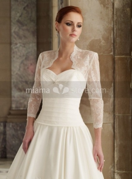 3/4-Length Lace Bridal jacket Wedding wrap