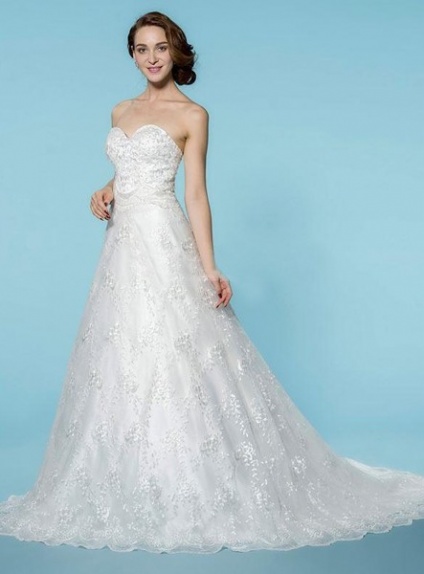 GLORIA - A-line Sweetheart Chapel train Lace Wedding dress