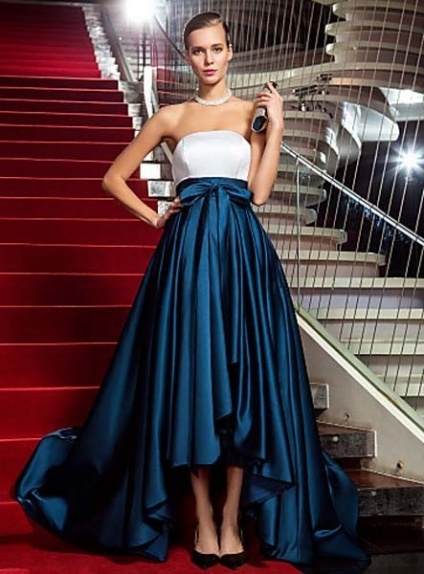 MARTA - Evening dresses A-line Asymmetrical Satin Strapless Occasion dress