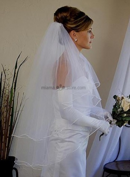 Three layers Elbow Wedding veil