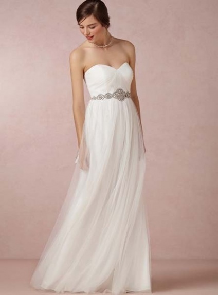 NINA - Empire waist Sheath Court train Tulle Sweetheart Wedding dress