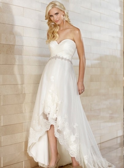 SAMANTHA - A-line Empire waist Asymmetrical Organza Sweetheart Wedding dress