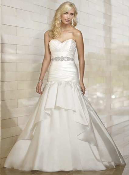 MIA - A-line Empire waist Chapel train Satin Sweetheart Wedding dress