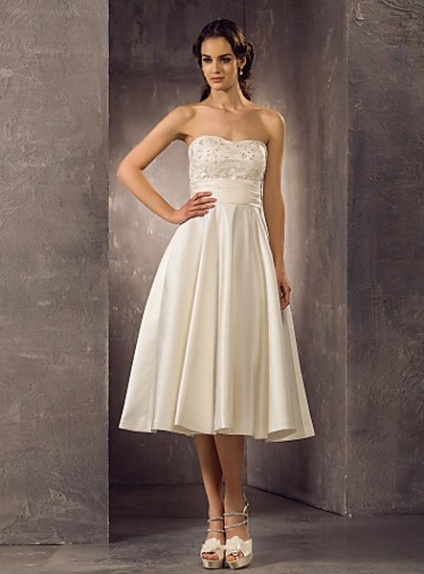 CHLOE - A-line Empire waist Ankle length Satin Lace Sweetheart Wedding dress