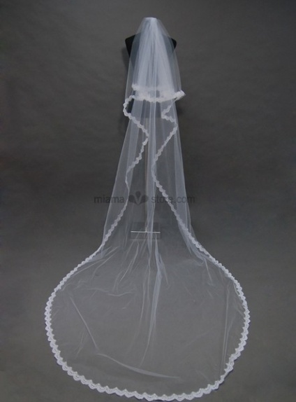 Two layers Cathedral Embroidery Wedding veil