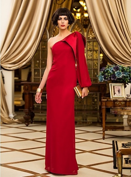 RITA - Evening dresses Cheap Sheath/Column Floor length Chiffon One Shoulder Occasion dress