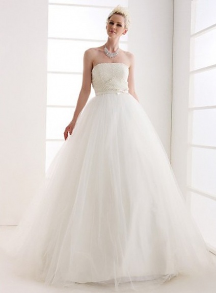 PANDORA - A-line Strapless Ball Gown Floor length Tulle Wedding dress