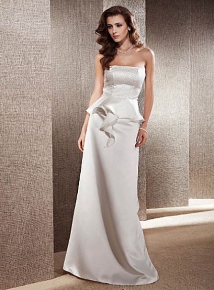 PEARL - Sheath Strapless Floor length Satin Wedding dress