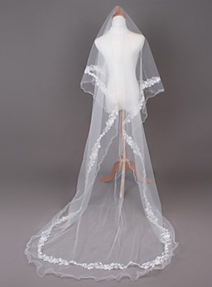 One layers Cathedral Wedding veil