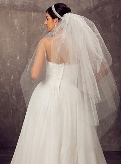 Four layers Fingertip Wedding veil