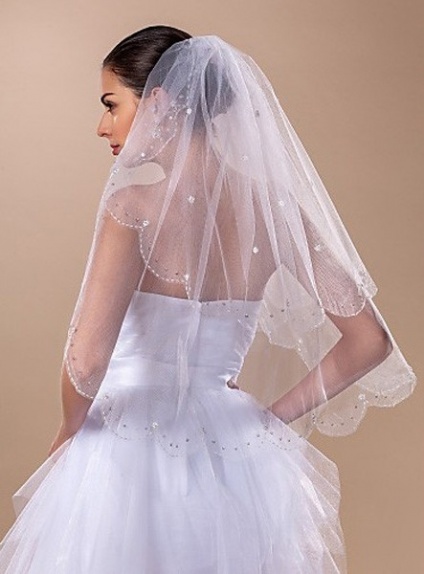 Two layers Elbow Wedding veil