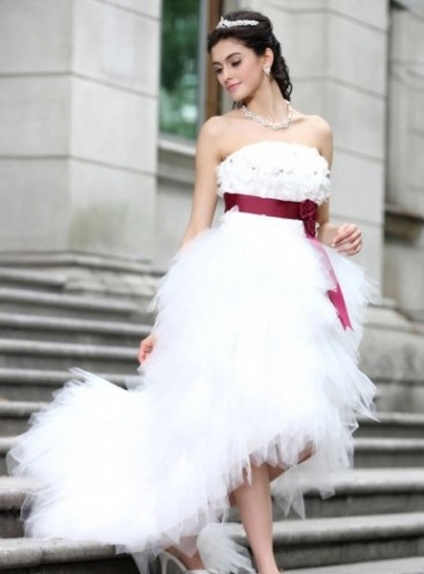 IULIA - A-line Strapless Asymmetrical Tulle Wedding dress