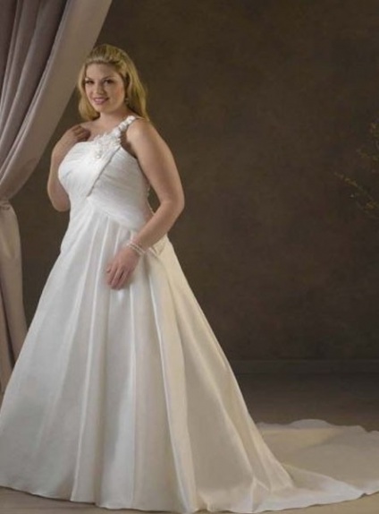 CANDICE - A-line Chapel train Taffeta One shoulder Wedding dress