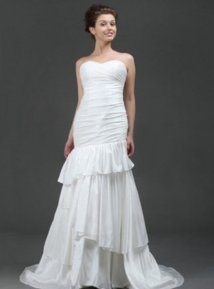 CHRISTINE - A-line Mermaid Chapel train Taffeta Sweetheart Wedding dress