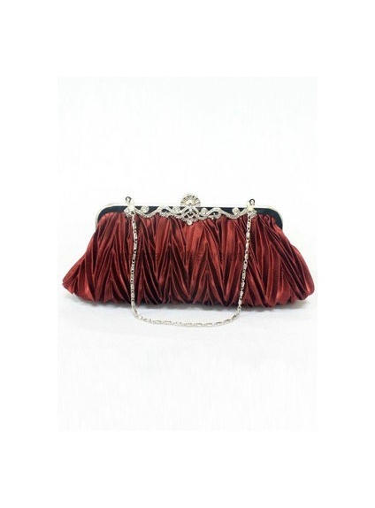 Burgundy Stain Rhinestone Special Occasion Handbags/Clutches