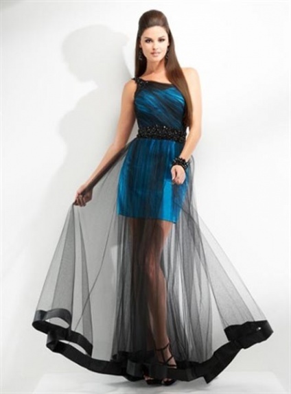 SOLEIL - Cocktail dresses A-line Floor length Tulle One shoulder Occasion dress