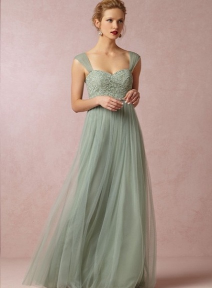 TONI - Bridesmaid A-line Floor length Tulle Lace Sweetheart Wedding party dress