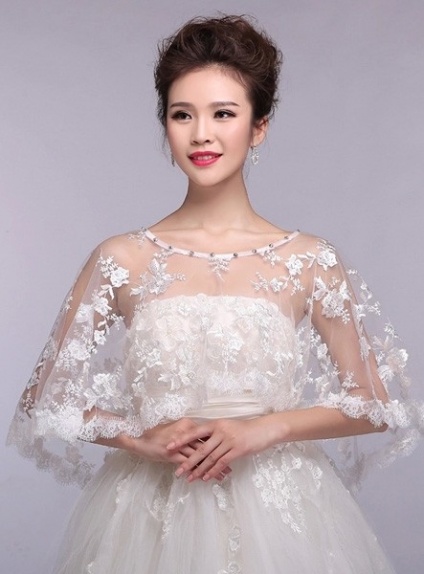 Sleeveless Lace Bridal jacket Wedding caplet