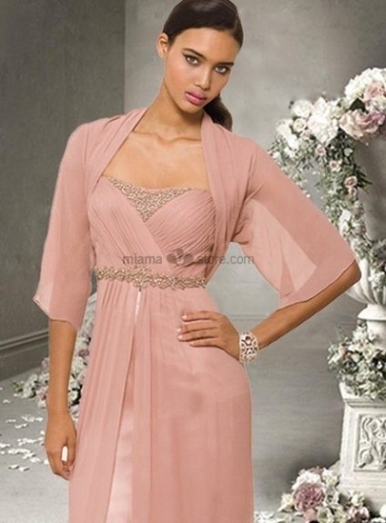 Pink Half sleeves Chiffon Bridal jacket Wedding wrap