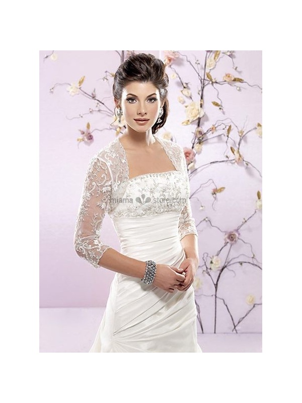 4-Length Lace Bridal jacket Wedding wrap