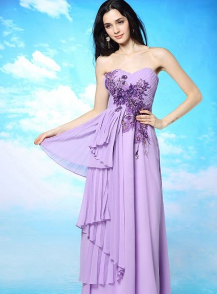Bridesmaid A-line Ankle length Chiffon Sweetheart Wedding party dress