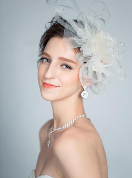 Photo color Tulle Wedding Bridal Headpiece