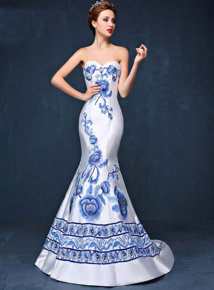 Elegant dresses Trumpet/Mermaid Chapel train Satin Sweetheart Occasion dress