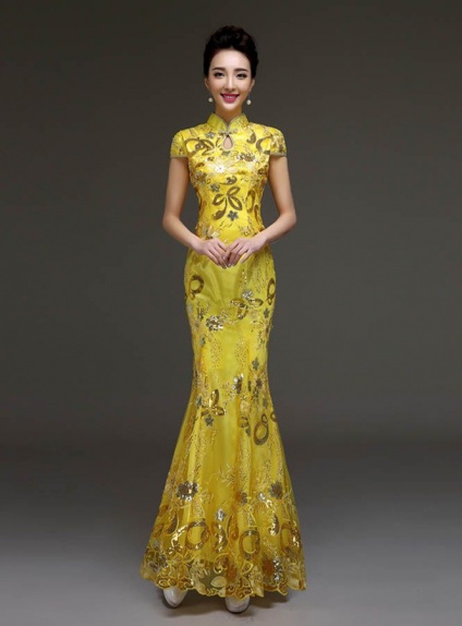Elegant dresses Trumpet/Mermaid Floor length Lace High round/Slash neck Occasion dress