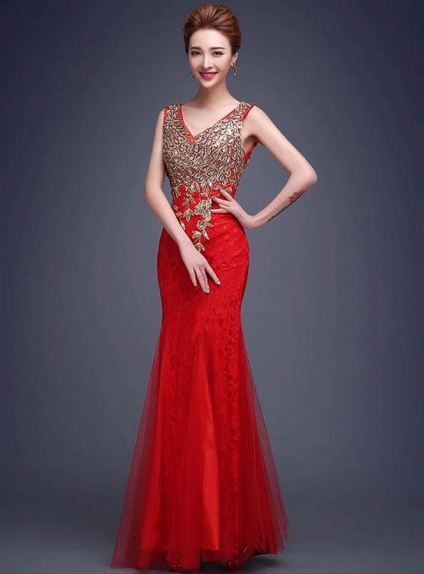 Elegant dresses Trumpet/Mermaid Floor length Lace V-neck Occasion dress
