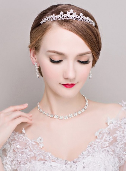 Alloy Wedding jewelry Including Necklace Earrings And Tiara