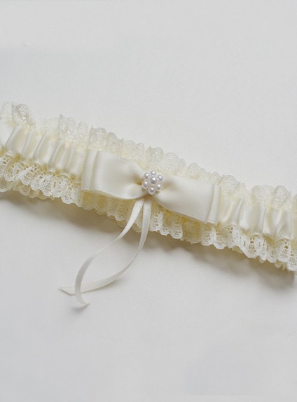 Picture color Satin Lace Bow Wedding garter
