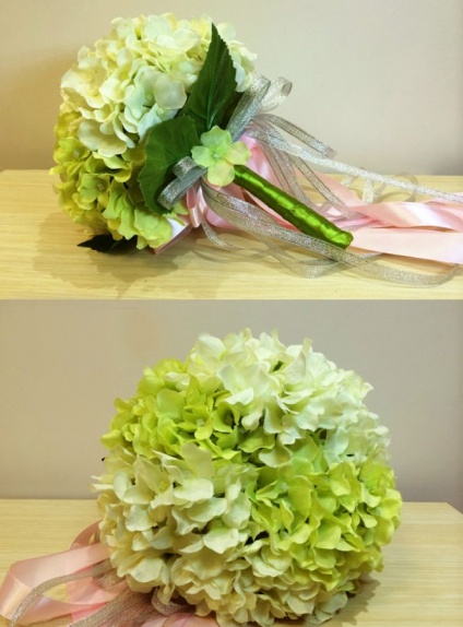 Bouquet Sposa Artificiale Verde E Bianco