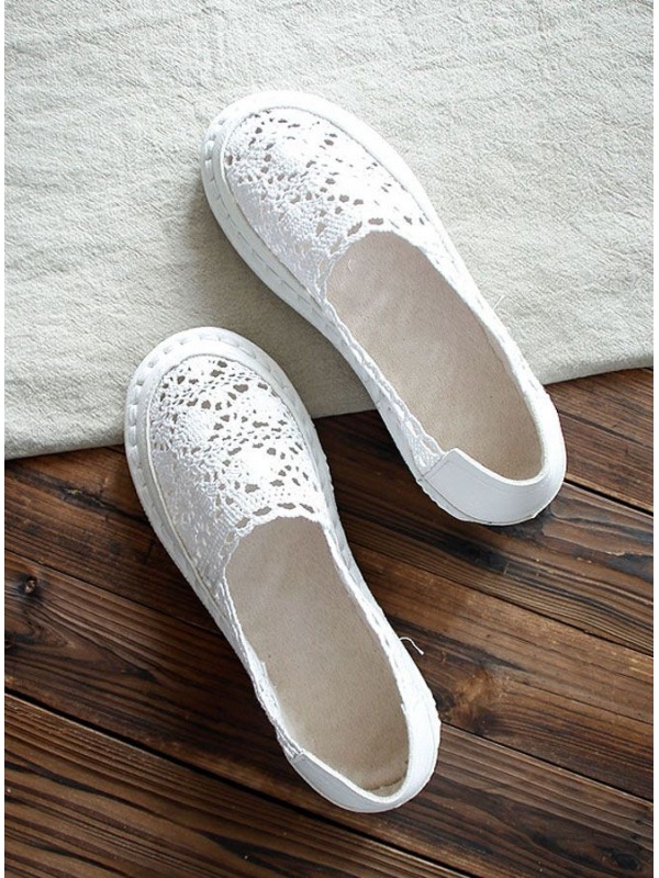 Round toe Lace Rubber sole Wedding shoes