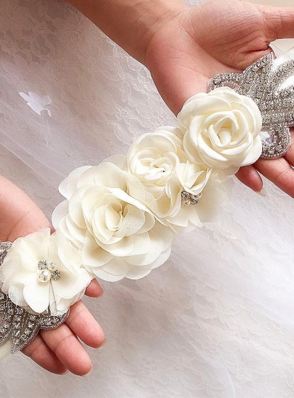 Cintura floreale per abito da sposa e cerimonia in vari colori