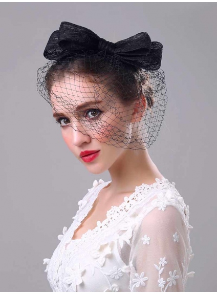 Wedding Fascinator with tulle blusher