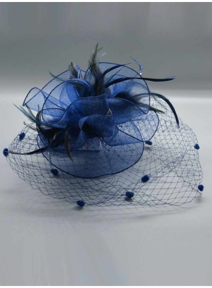 Feathers Fascinator with tulle blusher