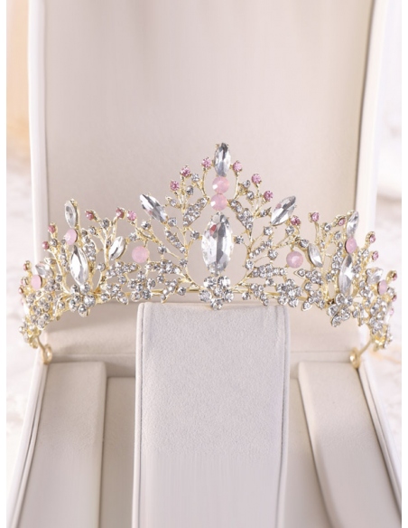 Bridal pink, gold and silver Crown