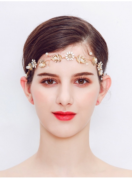 Bridal Gold and white Headband