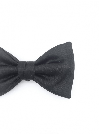 Black Silk Groom bow tie