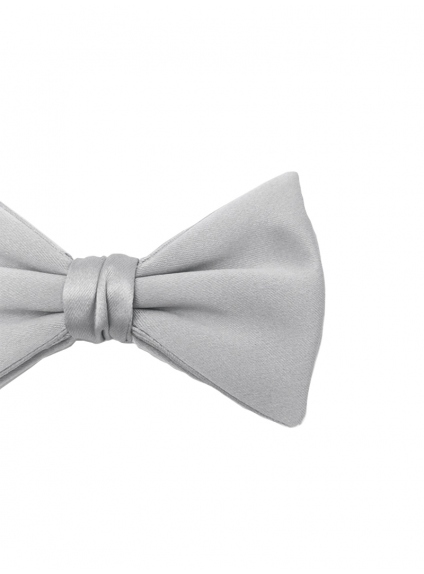 Silver Silk Groom bow tie