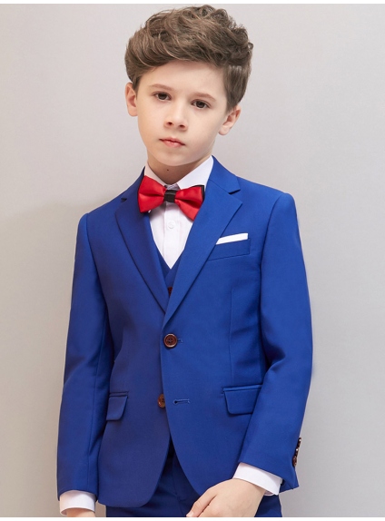 Blue elegant boy ring bearer suit