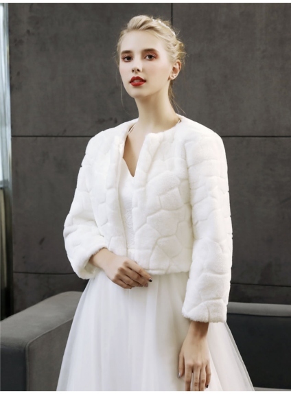 Bridal winter faux fur jacket