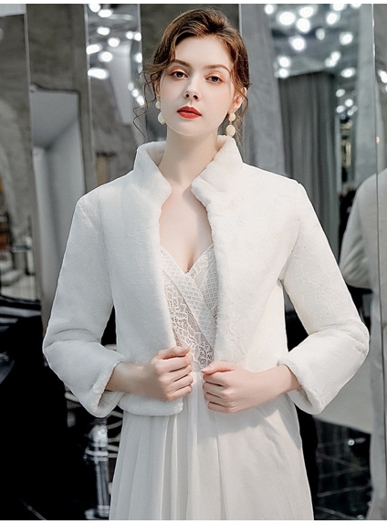 Bridal winter faux fur elegant jacket
