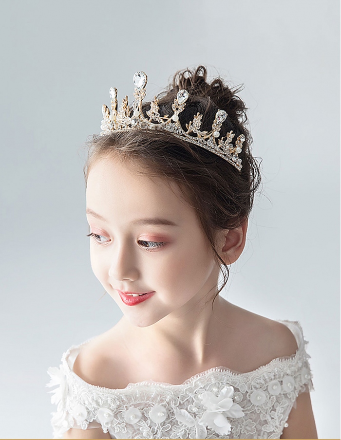 Corona principessa bambina oro, rosa e argento