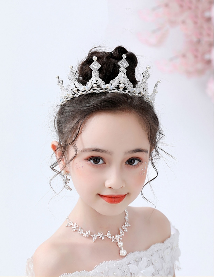 Corona principessa bambina oro o argento e sfumature di rosa e argento