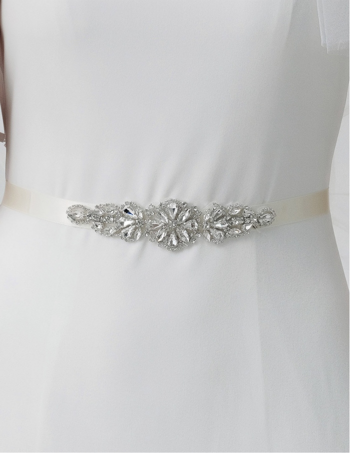 Cintura gioiello argento centrale piccolo per sposa e cerimonia